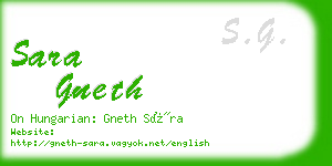 sara gneth business card